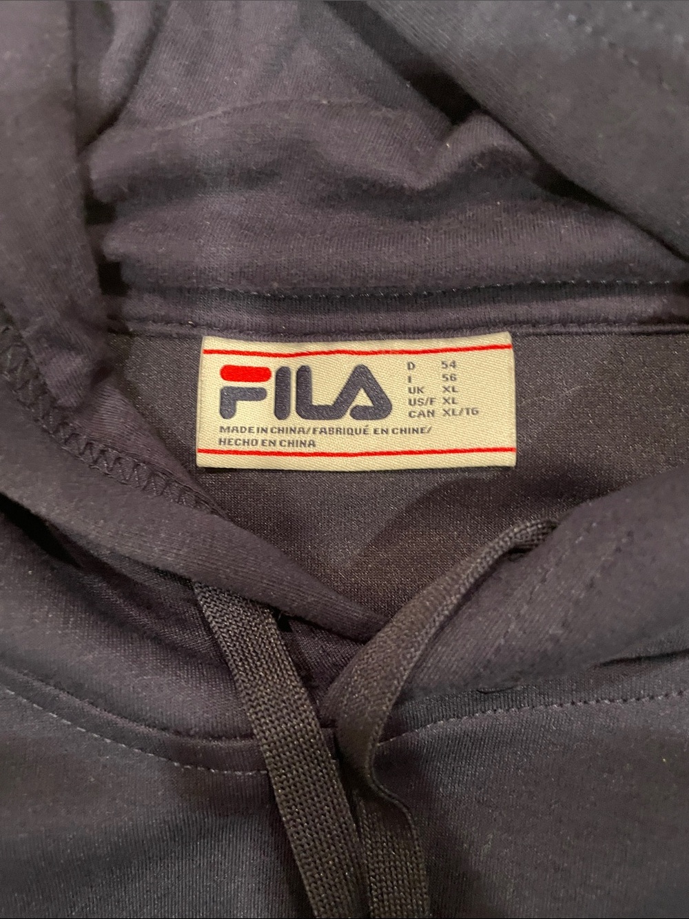 Fila Navy Pullover Hoodie with Small Logo - Picture 3 of 3
